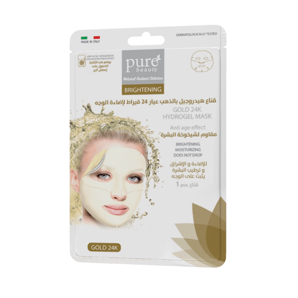 بيور بيوتى قناع هيدروجل بالذهب عيار 24 قيراط  لاضاءة الوجه