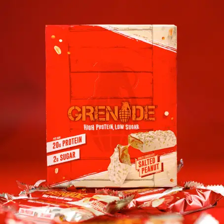 غريناد بار بروتين شوكلاته بيضاء والسوداني المملح 60جم