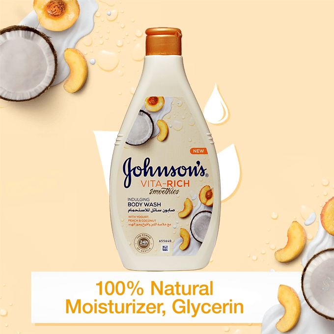 جونسون سائل استحمام  بخلاصة اللبن والخوخ وجوز الهند 400 مل