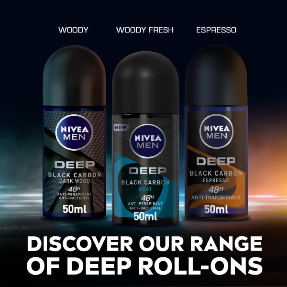 نيفيا مزيل عرق رول اون للرجال  ديب بلاك كربون  50 مل
