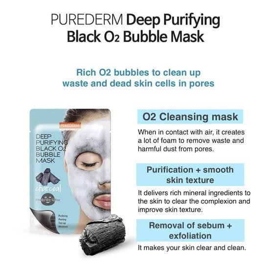 بيورديرم قناع الفحم بقاعاعات الاكسجين للعناية المكثفة بالبشرة 4*1