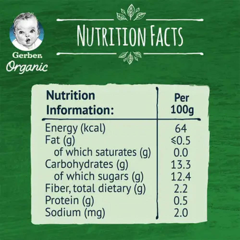جربر طعام اظفال عضوى مهروس كمثري وتفاح وموز 90 جرام