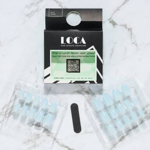 لوكا اظافر صناعية لصق ذاتى لون ازرق طفولى 17