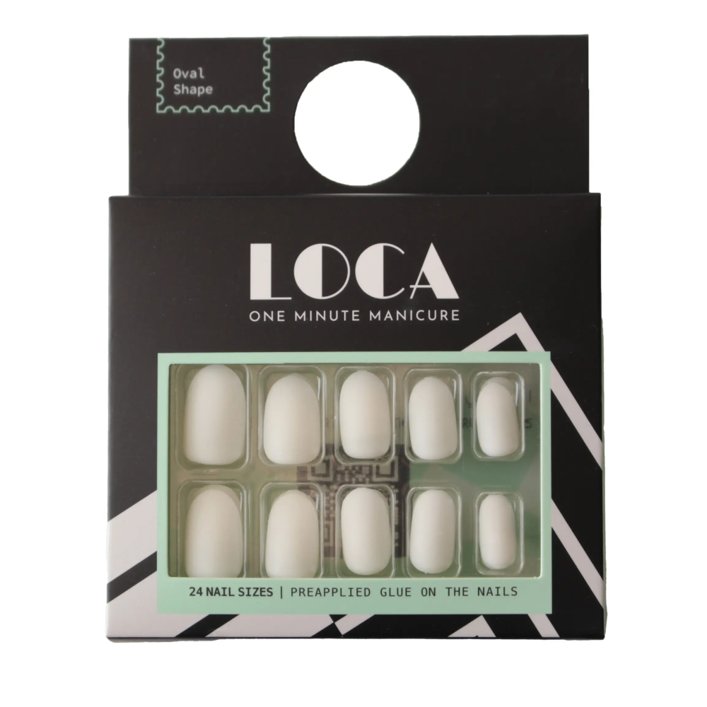لوكا اظافر صناعية لصق ذاتى لون ابيض مطفى 12