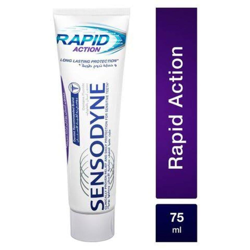 سنسوداين معجون اسنان بالفلورايد مفعول سريع  وحماية تدوم طويلا 75 مل