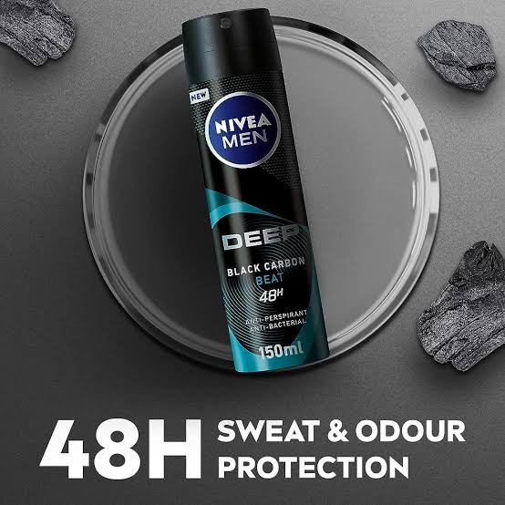 نيفيا مزيل عرق بخاخ للرجال ديب بيت بلاك كربون 150 مل