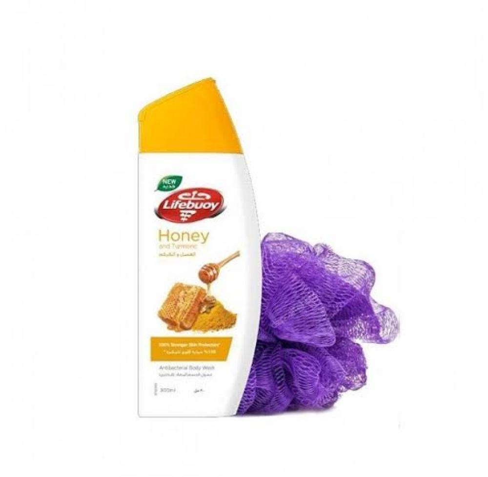 لايفبوي غسول الجسم بالعسل والكركم مع ليفه 300 مل