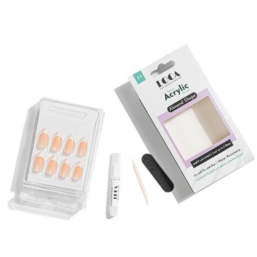 لوكا اظافر اكريلك A4 شكل الموند لون فرنسي طبيعي