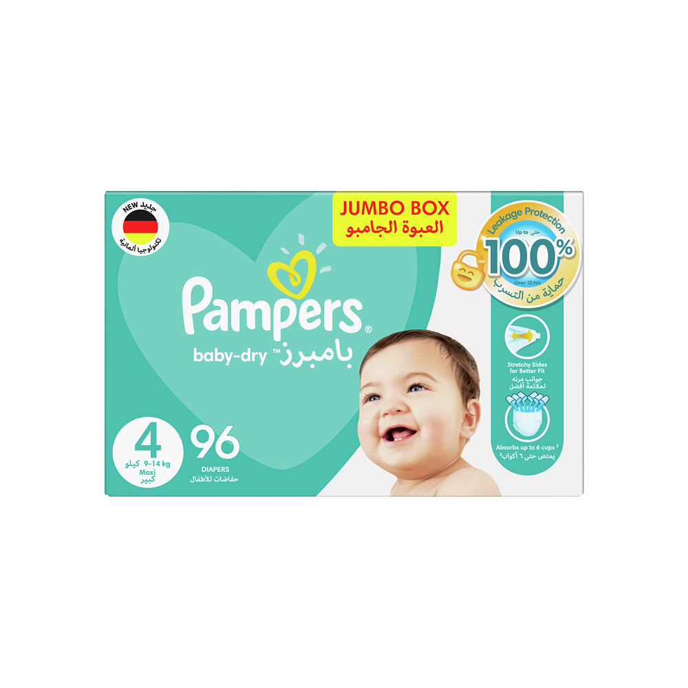 بامبرز جامبو بوكس مقاس (4) * 96 قطعة
