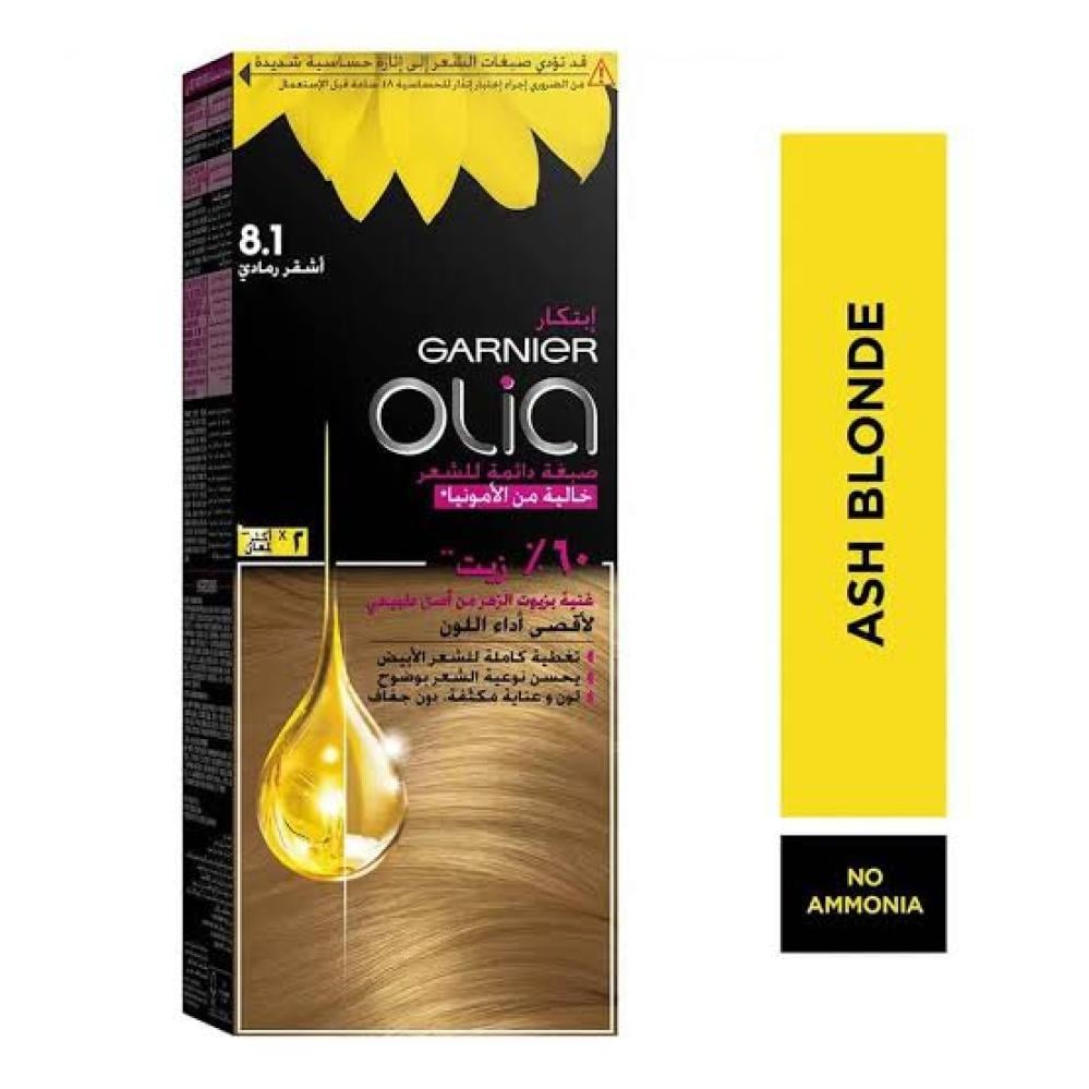 غارنيية اوليا صبغة الشعر بدون امونيا اشقر رمادي 8.1