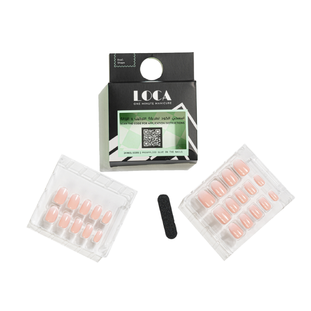 لوكا اظافر صناعية لصق ذاتي لون وردي اومبريه أوفال #27