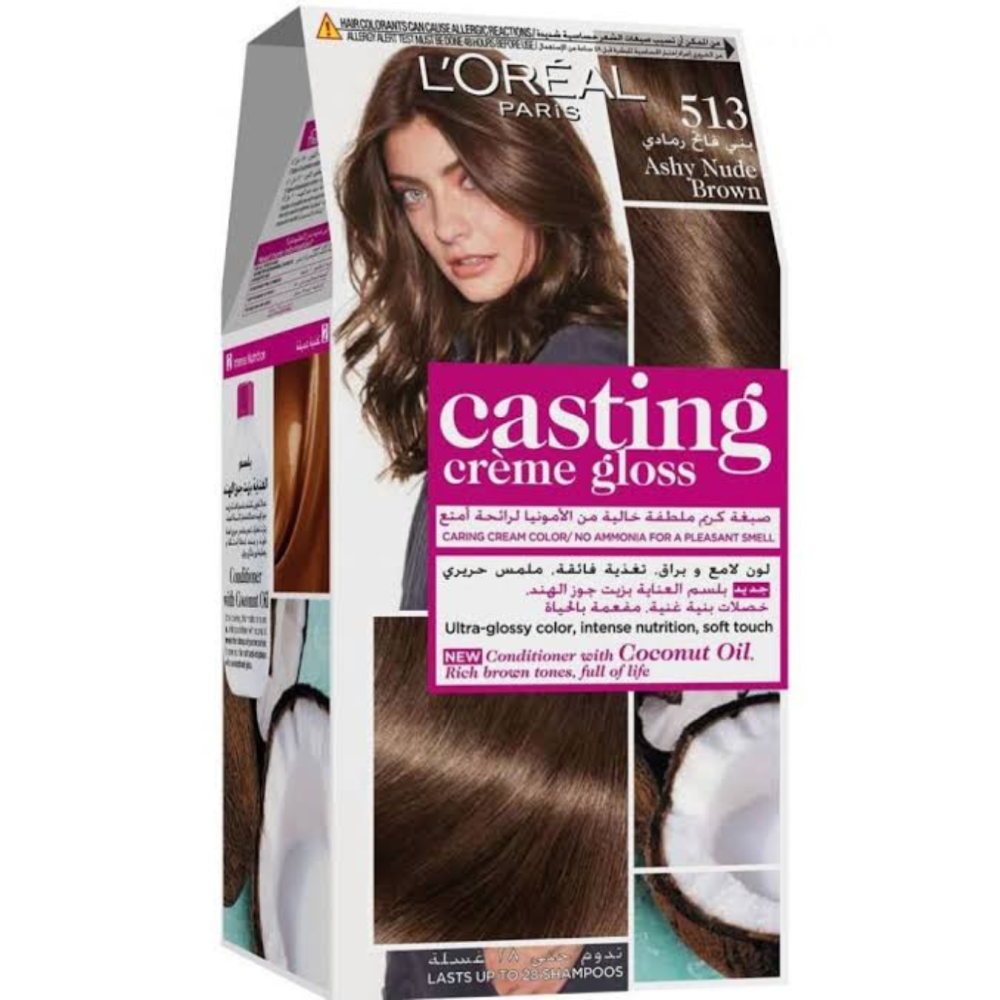 لوريال كاستنج صبغة الشعر بدون امونيا بني فاتح رمادي 513