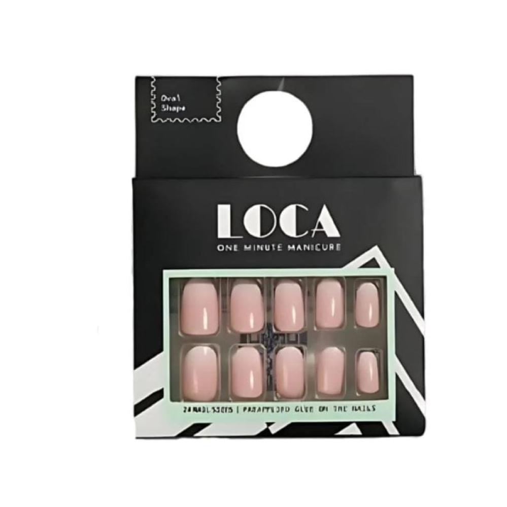 لوكا اظافر صناعية لصق ذاتي لون وردي اومبريه أوفال #27