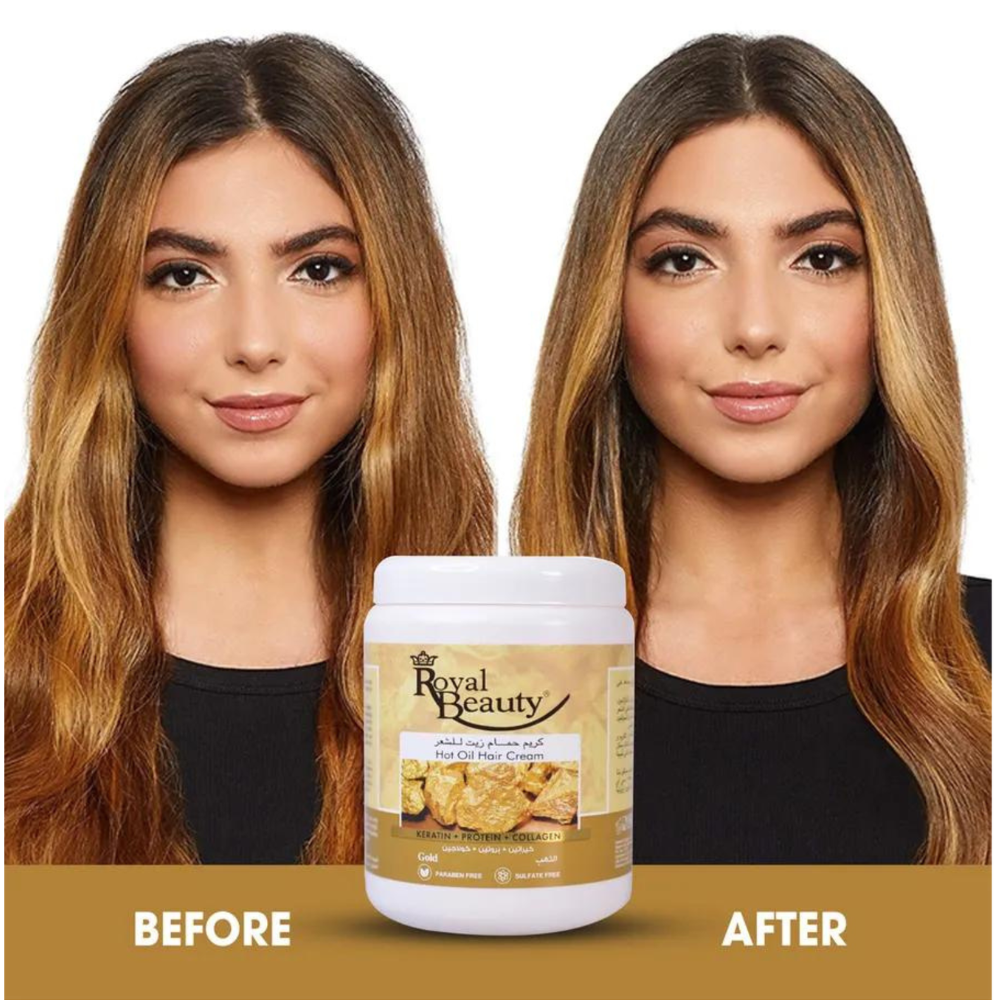رويال بيوتي كريم حمام زيت للشعر بخلاصة الذهب 1000 جم