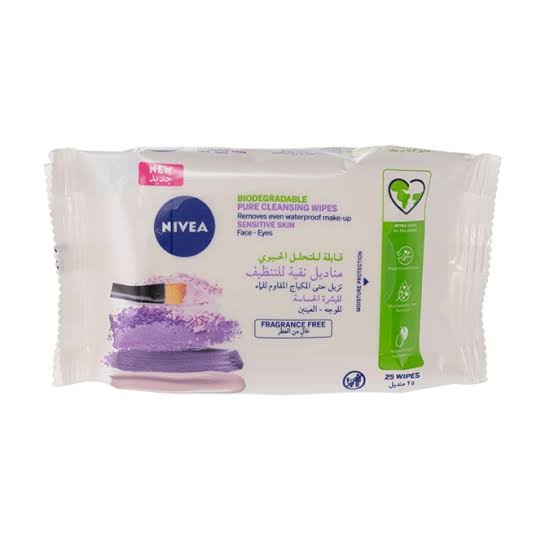 نيفيا مناديل نقية للتنظيف للبشرة الحساسة خال من العطر 25 منديل