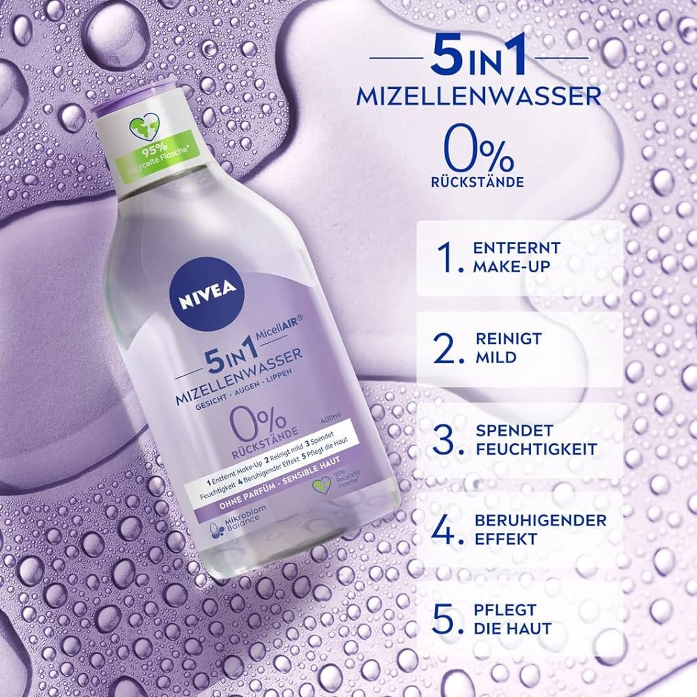 نيفيا ماء ميسيلار لازالة المكياج لجميع انواع البشرة 400 مل