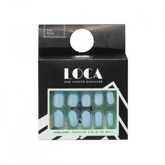 لوكا اظافر صناعية لصق ذاتى لون ازرق طفولى 17