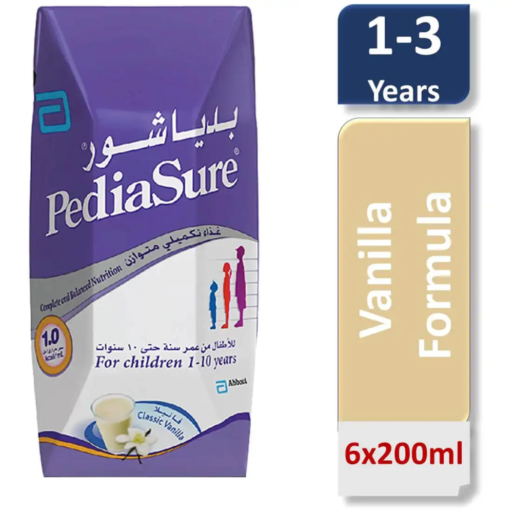 بدياشور سائل فانيلا غذاء متكامل من عمر 1 سنه 6*200مل