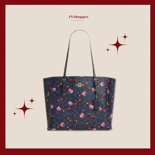 Mollie Tote In Signature Canvas With Cherry Print
