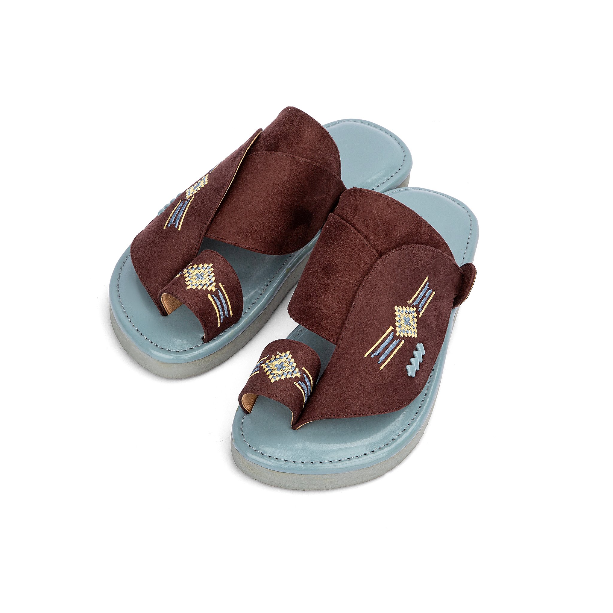 نعال شرقي شامواه بني مطرز ونعل طبي رمادي