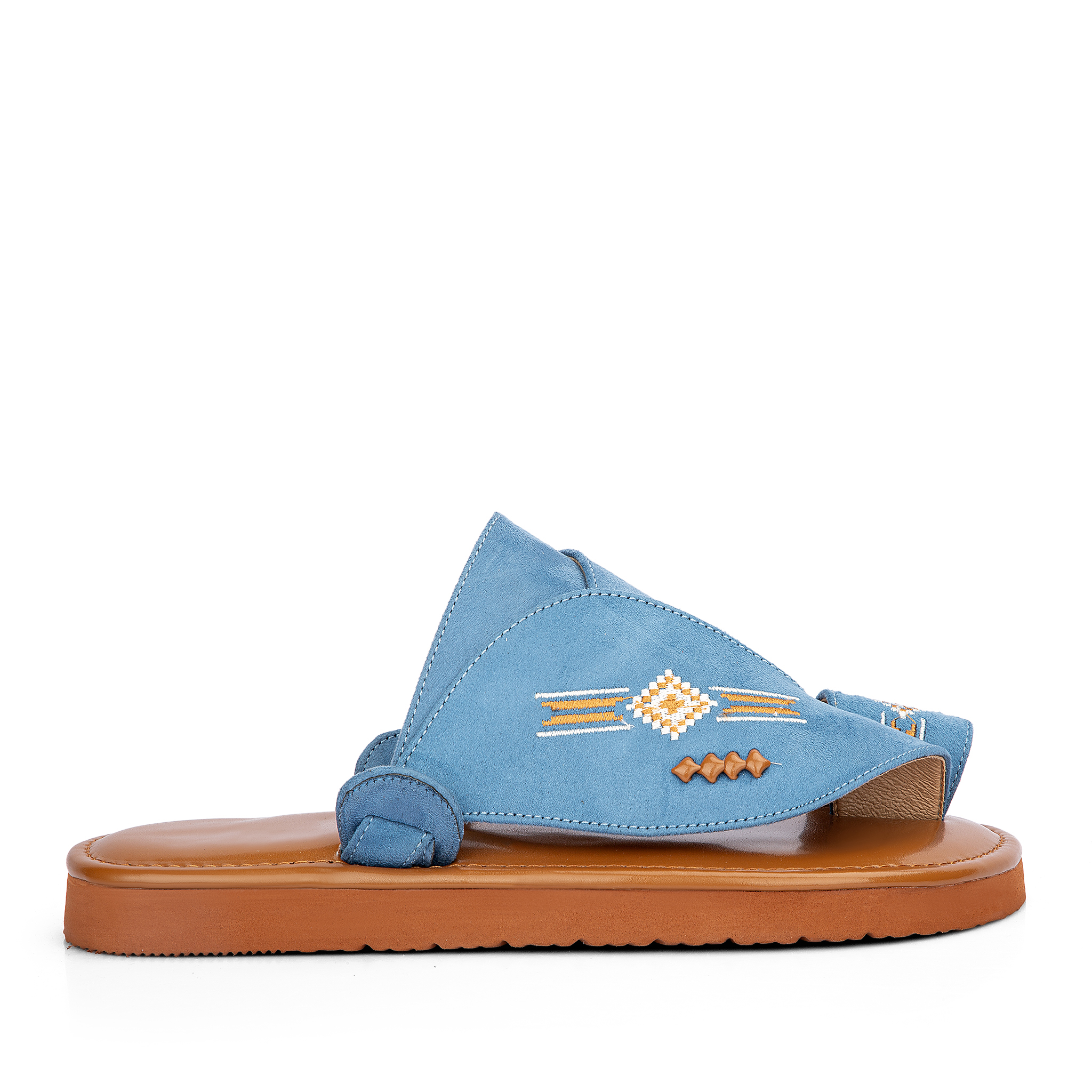 حذاء شرقي طبي من الشمواه السماوي المطرز