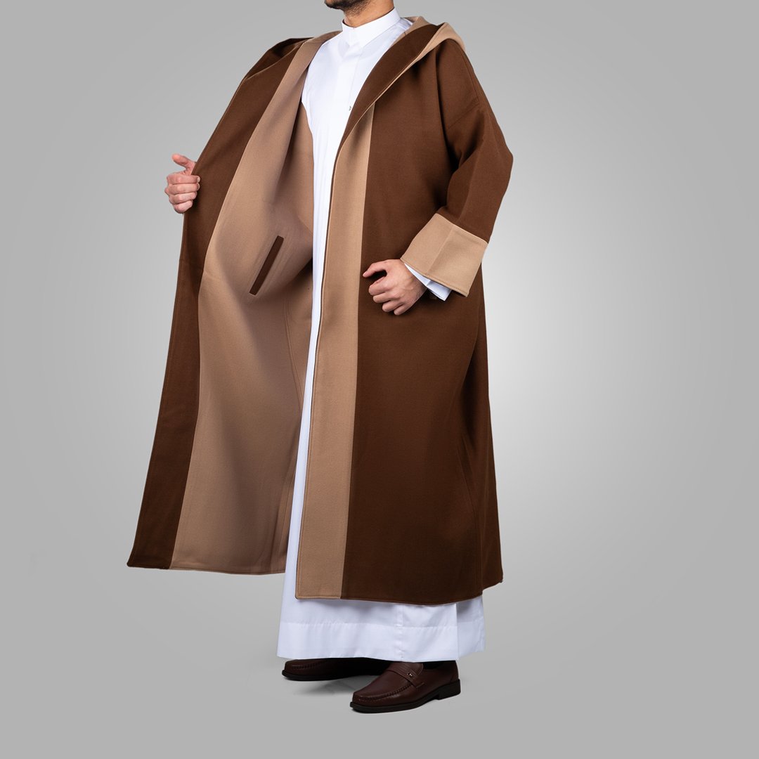 فروة رجالي دبل فيس بني وبيج