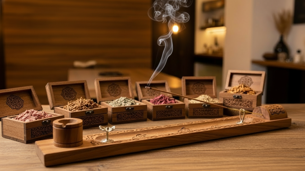 طقم مباخر خشب