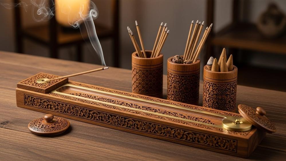 طقم مباخر خشب