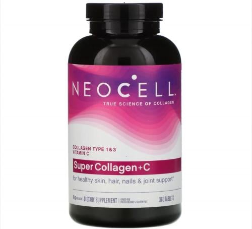 كولاجين نيوسيل سوبر +سي 1 و 3  للشعر والجلد والأظافر والمفاصل والعظام  6،000 ملغم - 360 قرص