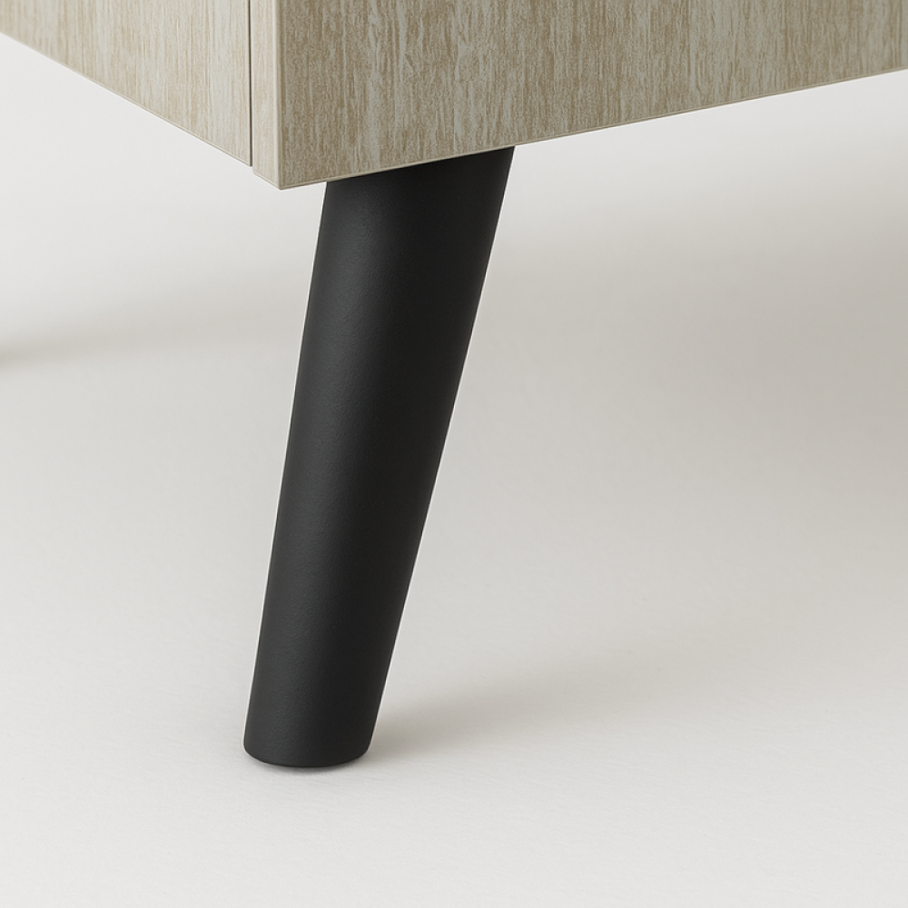 دولاب أحذية خشب صلب ببابين باللون البيج