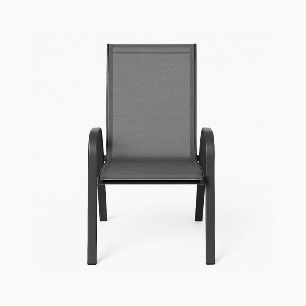 طقم طاولة طعام أسود مع مظلة و4 كراسي