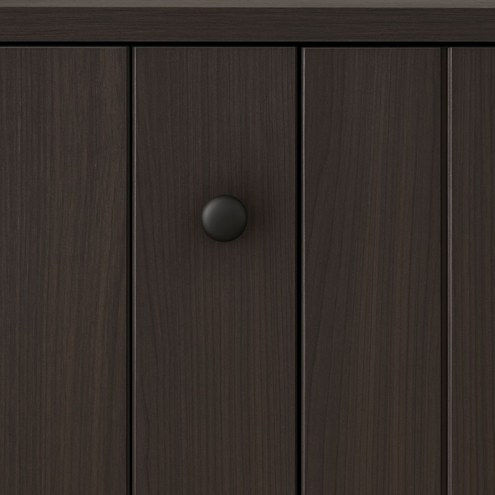 خزانة أحذية خشب صلب ببابين – لون بني – تصميم مدمج