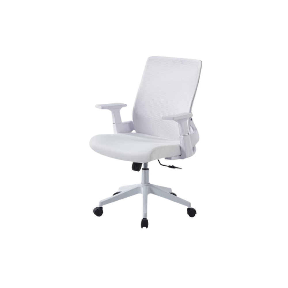كرسي مكتب بذراعين بلون أبيض أنيق