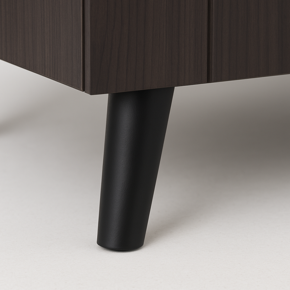 خزانة أحذية خشب صلب ببابين – لون بني – تصميم مدمج