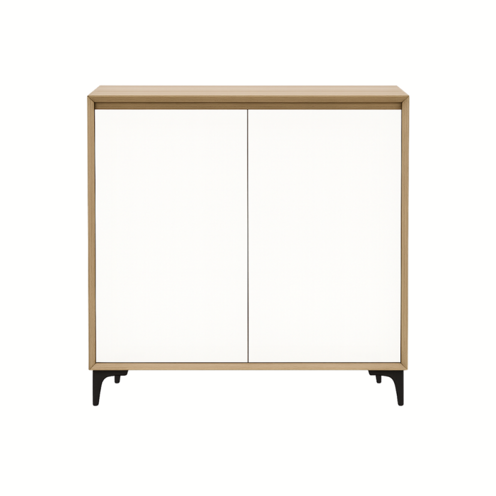 دولاب أحذية خشب صلب بلون بيج وأبيض