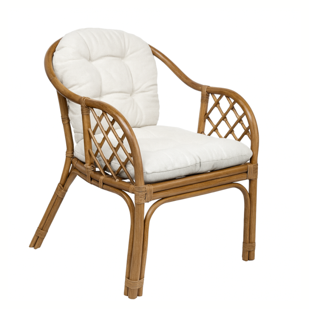 طقم جلسة خشبي بلون بني وأوف وايت بتفاصيل هندية فاخرة