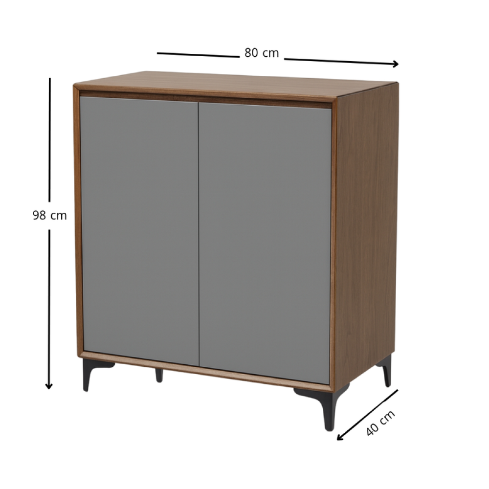 دولاب أحذية خشب صلب بلون بني ورمادي