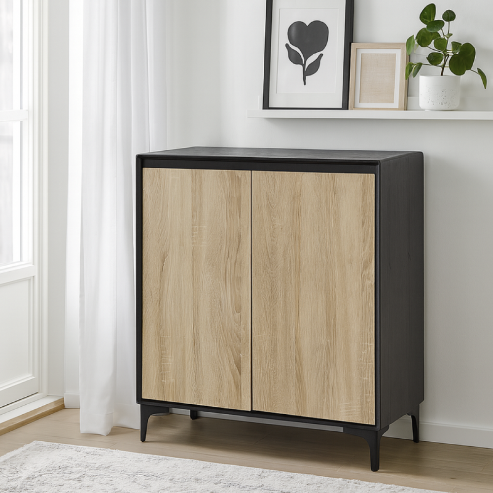 دولاب أحذية خشب صلب بلون بيج