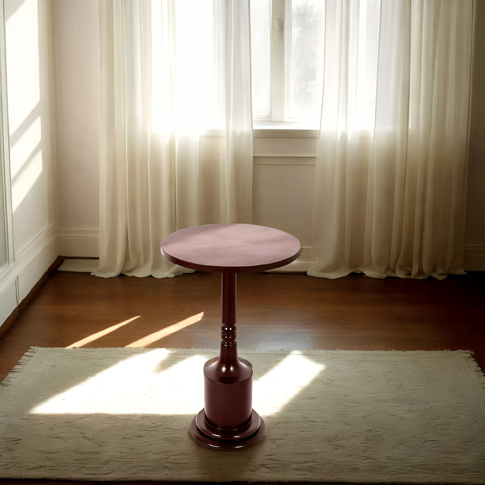 طاولة خدمة خشبية دائرية