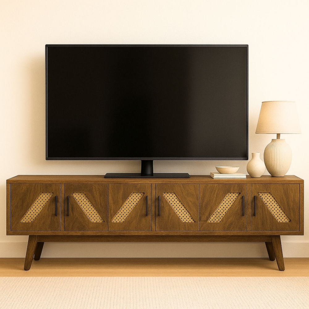 طاولة تلفاز متعددة الألوان بطول 200 سم تصميم عصري بثلاثة أبواب