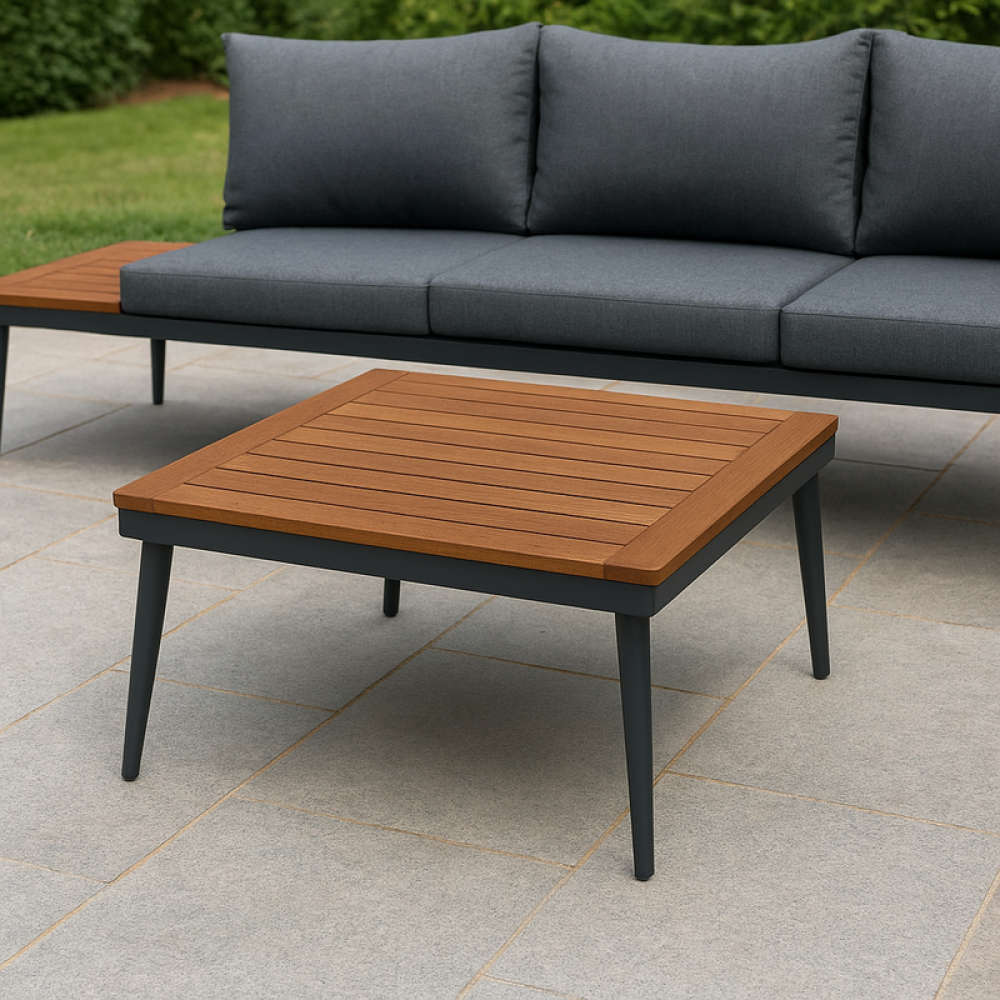 طقم ركنة فاخر للجلسات الخارجية بتصميم عصري ومتانة عالية – رمادي