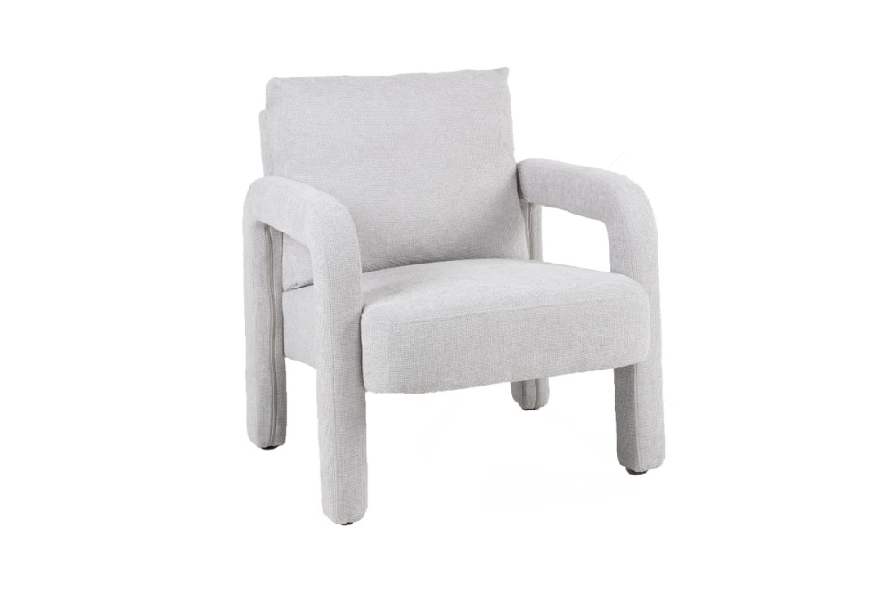 كرسي داخلي رمادي فاتح بتصميم مريح