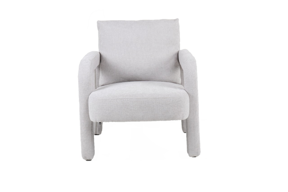 كرسي داخلي رمادي فاتح بتصميم مريح