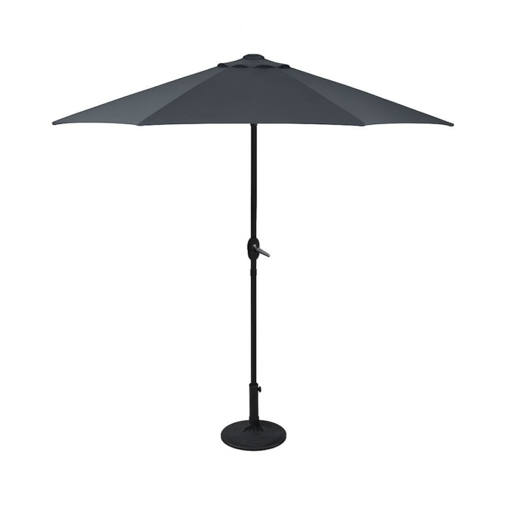 طقم طاولة طعام أسود مع مظلة و4 كراسي