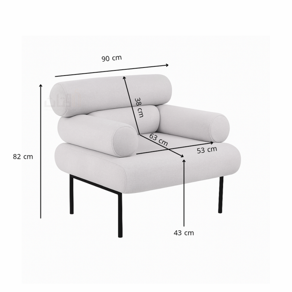 كرسي مفرد عصري بلون بيج