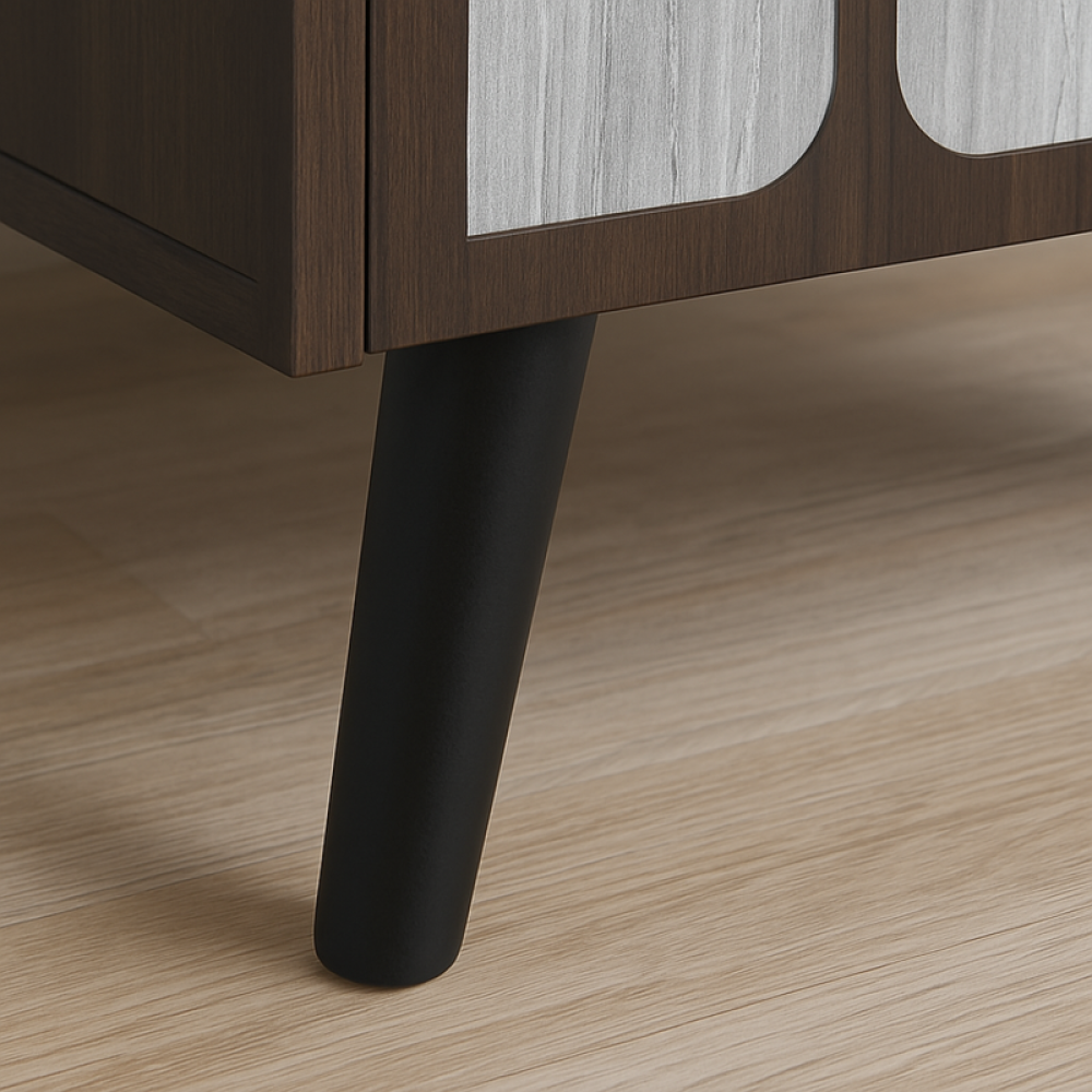 خزانة أحذية خشب صلب بثلاثة أبواب – لون بني – مساحة تخزين عملية