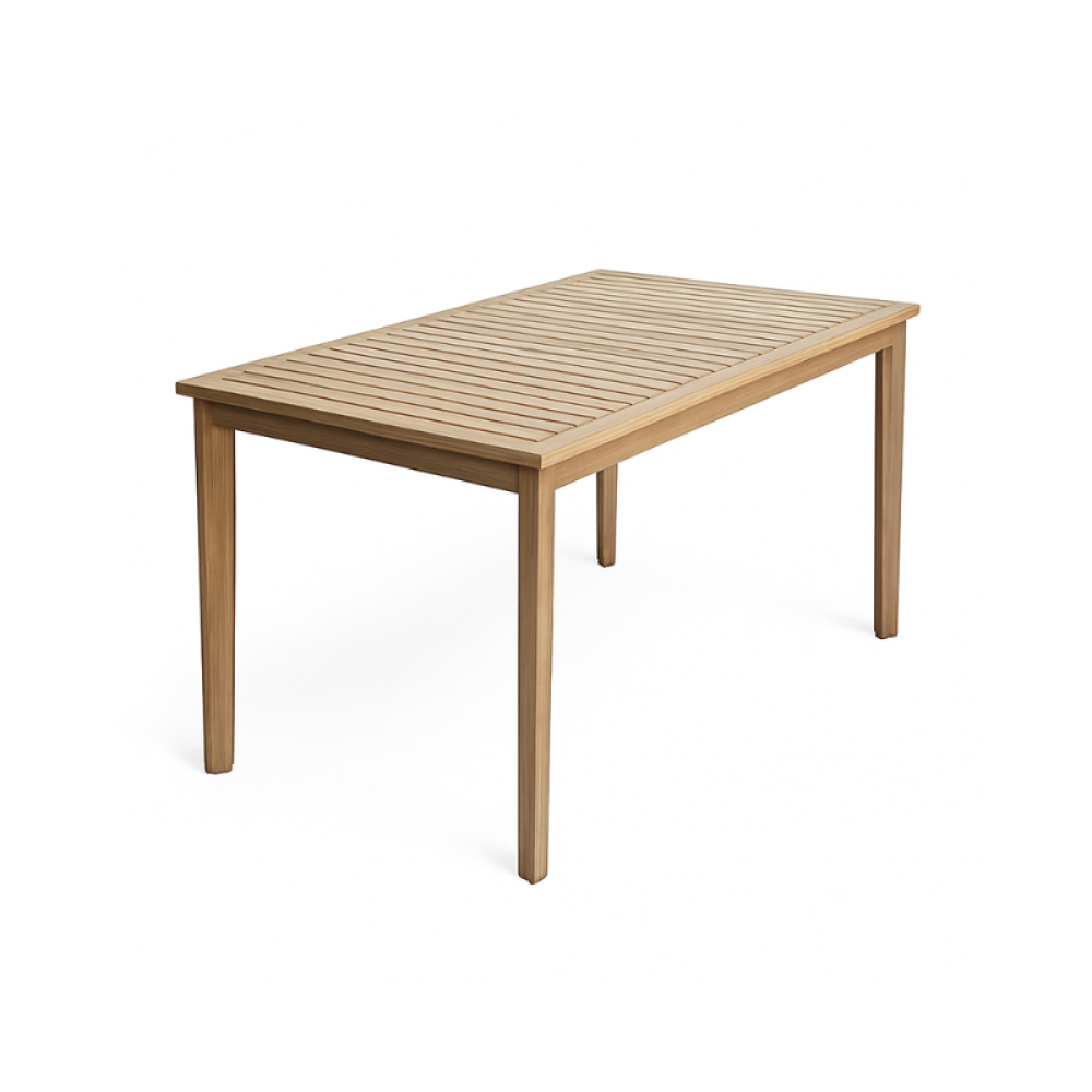 طقم سفرة خشبي خارجي 5 قطع  طاولة وأربعة كراسي بتصميم طبيعي أنيق