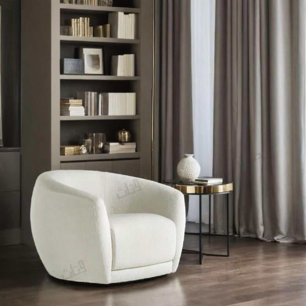 كنب مفرد بوكليه لون أوف وايت