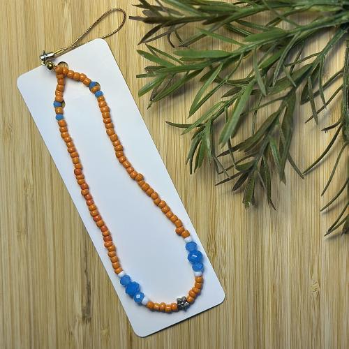 تعليقة جوال - برتقالي وسماوي