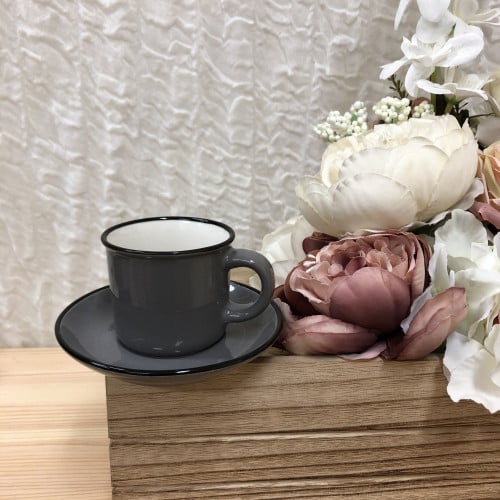 كوب قهوة تركية رمادي لمعة